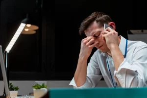 Pekerja stres karena tugas pekerjaan