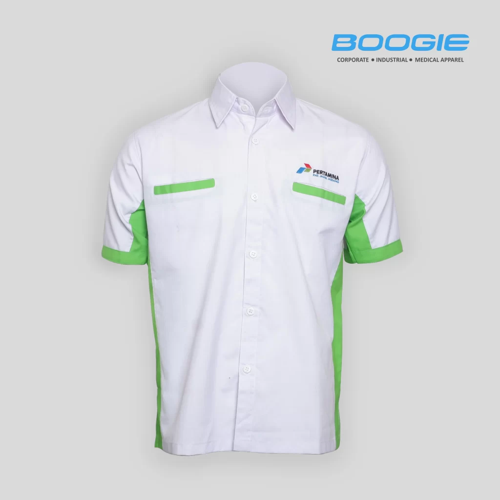 pembuatan seragam kerja model two tone dengan desain elegan
