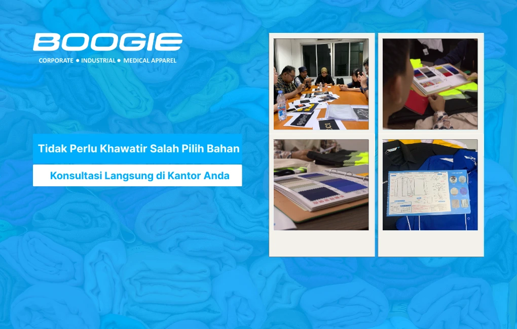 konsultasi bahan untuk custom seragam kerja