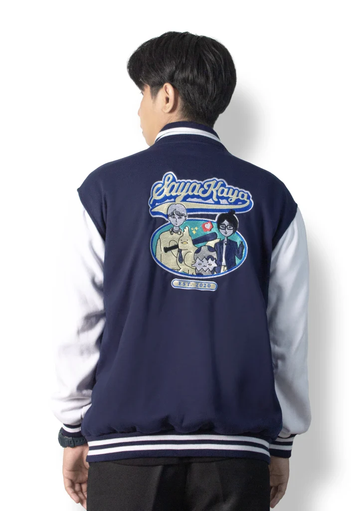 foto belakang jaket varsity sayakaya