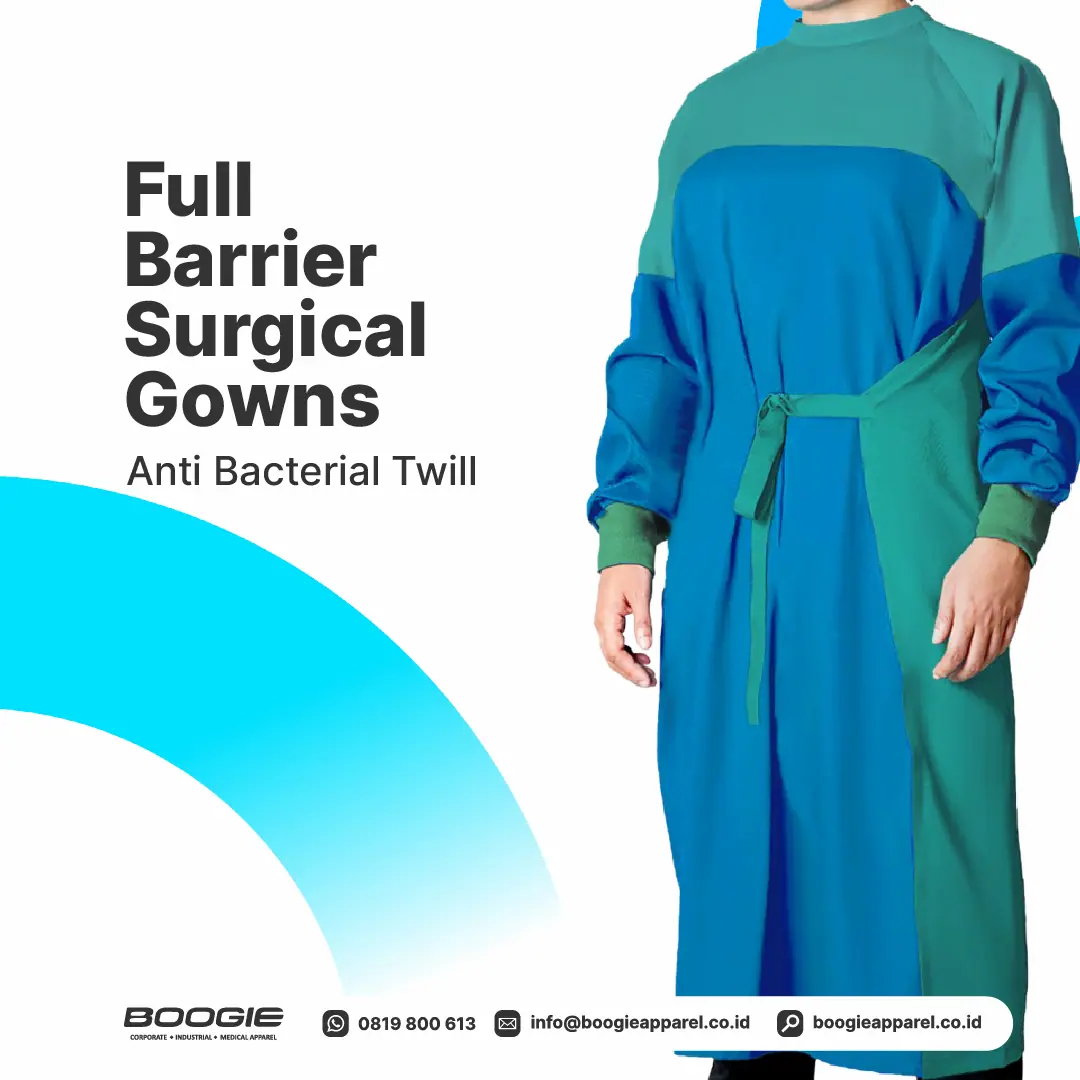surgical gown anti bacterial twill full barrier
