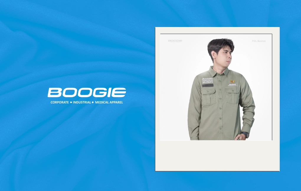 Hasil produksi seragam PDL Baznas oleh Boogie Apparel
